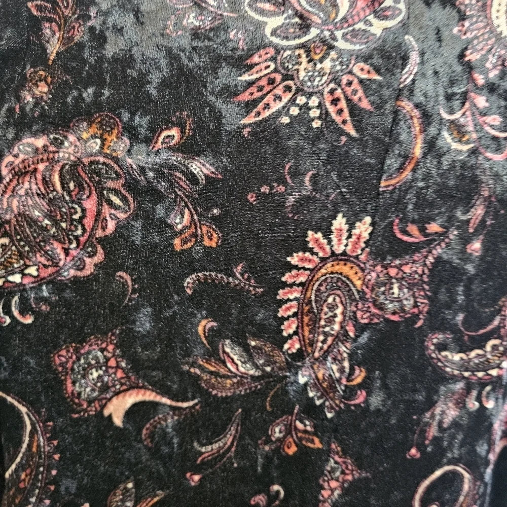 Poof! Black Paisley Print Burnt Velvet Dark Fairycore Size XL Whimsigoth {Box20}